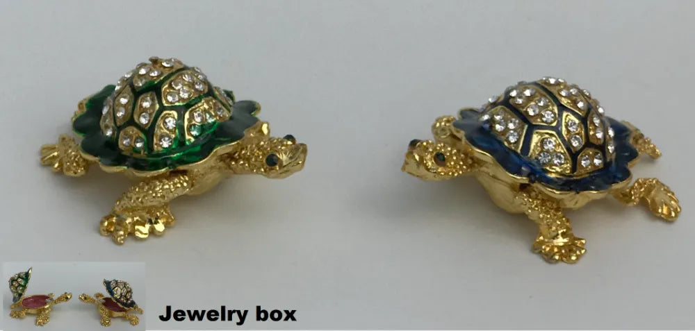 Mini jewelry box, metal, 5.5 cm, tortoise