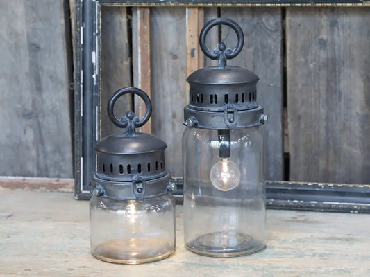 Chic Antuque - French barn Lantern incl. bulb &amp; timer H22
