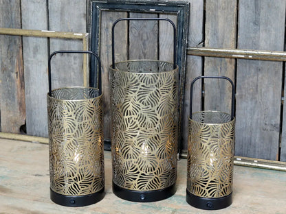Chic Antique - Lanterne m. mønster inkl pære & timer H33,5 cm