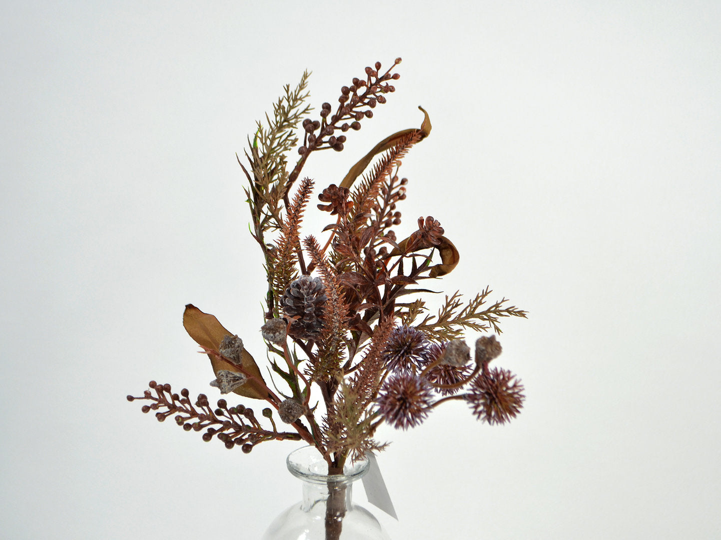 Deko Florale - vild blomsterbuket, 42 cm, grøn-gråbrun