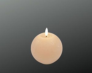 Deko Florale LED-lys, Kugleformet i Beige, Ø10 cm