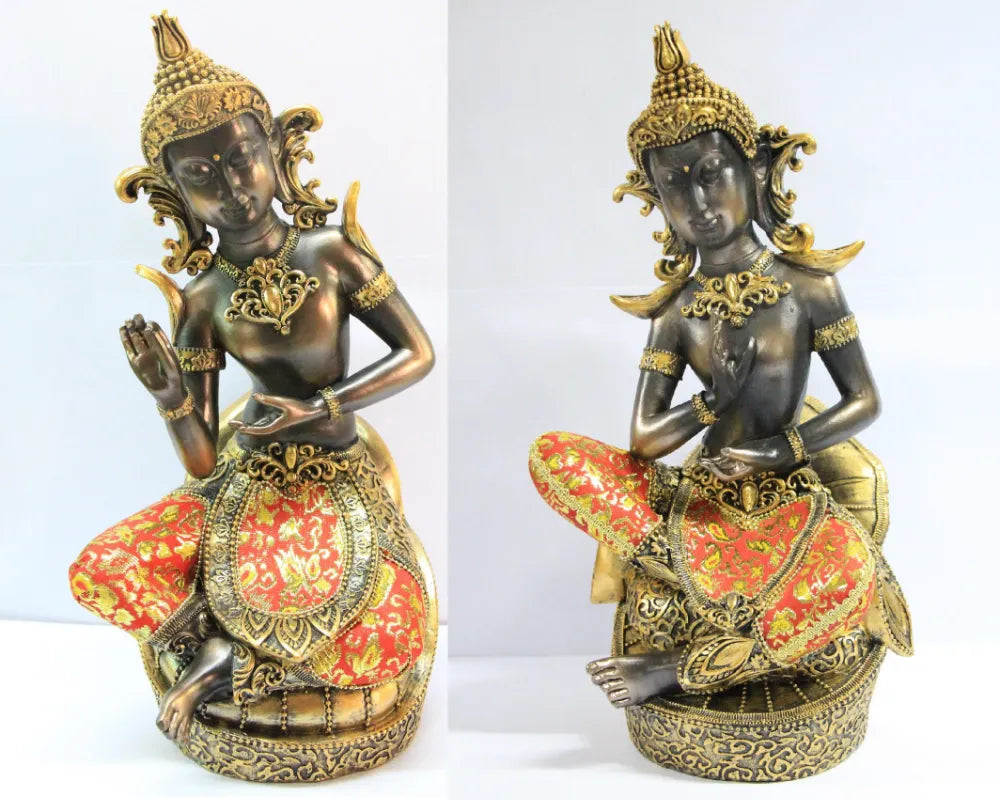 Siddende Buddha Statue - 35 cm, Polyresin, Zen Skulptur