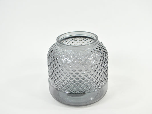 Deko Florale Genbrugsglas Vase/Lanterne, Grå, Ø19cm x H19cm