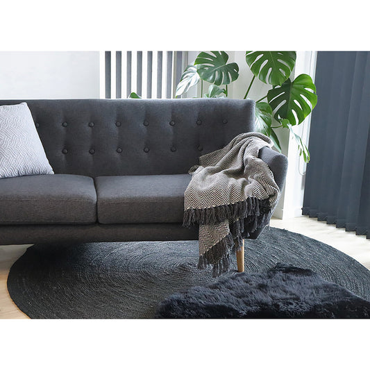 House Nordic - Lambskin in black 50x85 cm