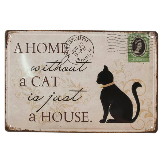 Godtbergsen Metal sign A HOME WITHOUT A CAT 20x30 cm