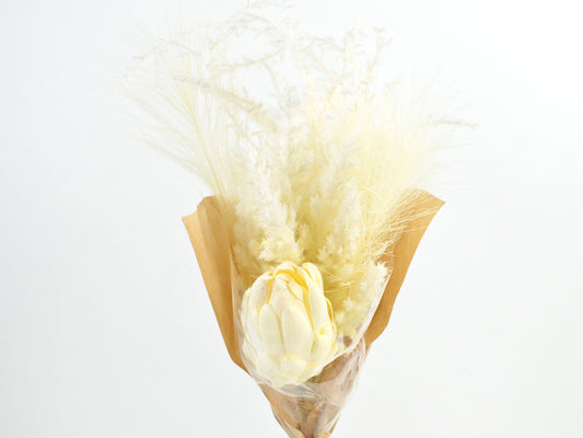 Decorative Floral Bunch of Corn Ears in Paper Bag, 50 cm, Cream