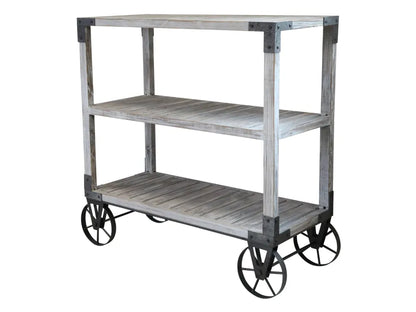 Chic Antigue - Side table on wheels with 2 shelves