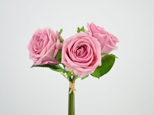 Decorative Floral Mallow Roses with Natural Touch 29cm