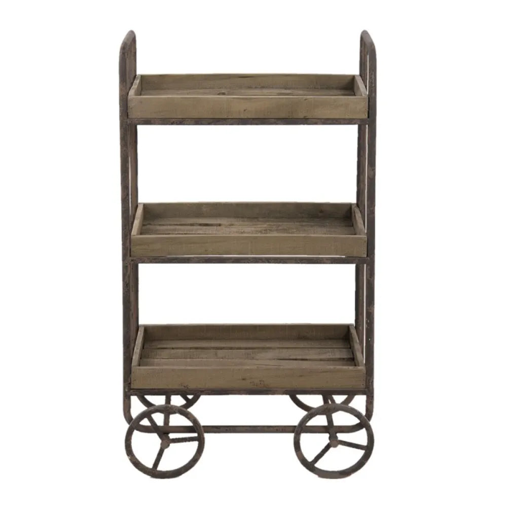 Clayre &amp; Eef - Kitchen trolley in Brown Wood and Iron