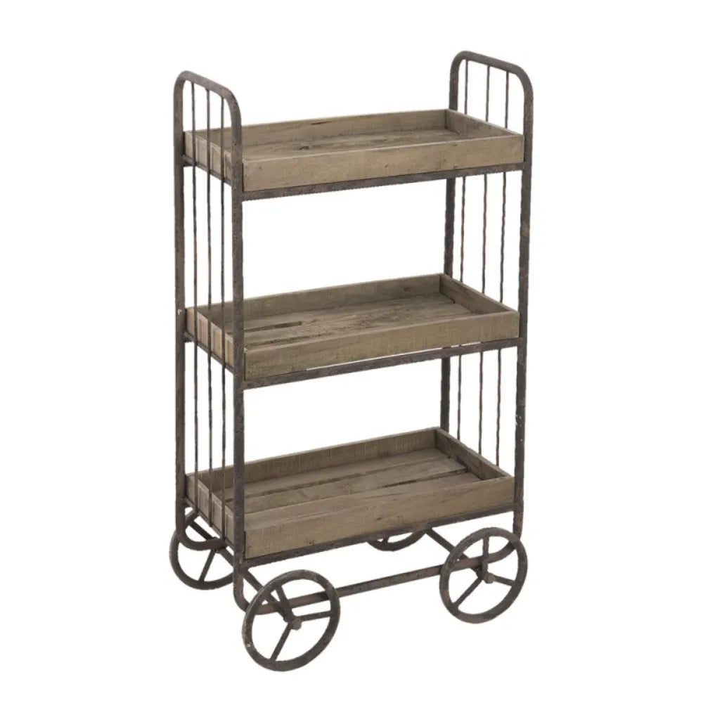 Clayre &amp; Eef - Kitchen trolley in Brown Wood and Iron