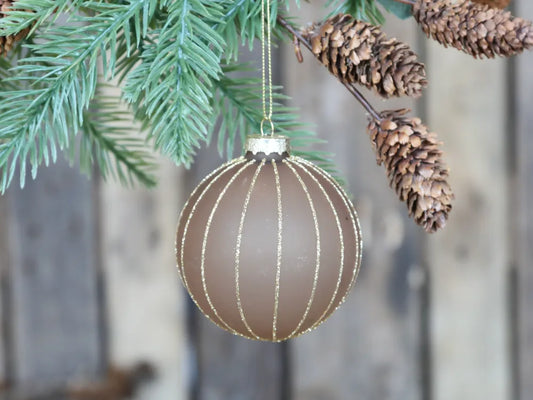 Chic Antique - Julekugle m.guld striber