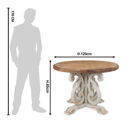 Clayre & Eef - Dining table Ø120*85 cm brown wood round