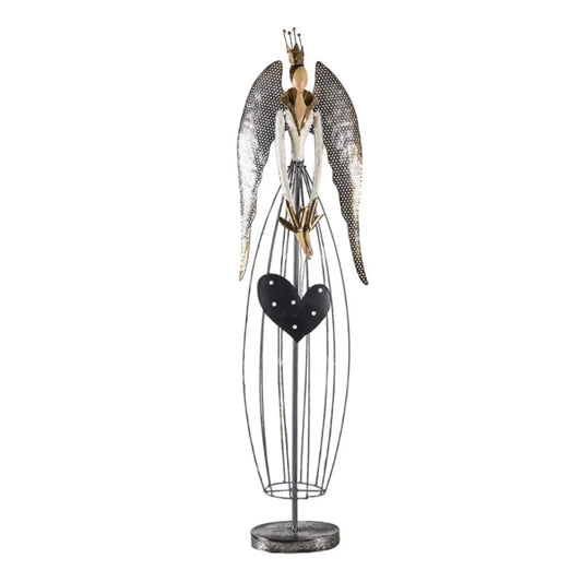 Clayre & Eef Religiøs Engel Figur i Grå L28xB15xH97 cm