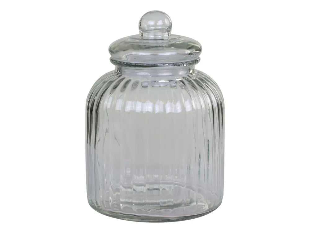 Chic Antique Transparent Storage Glass with Grooves 356 cl