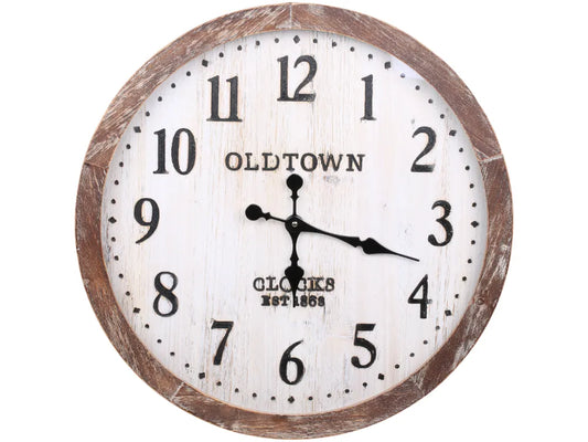 Chic Antique - Wall clock, natural Ø60