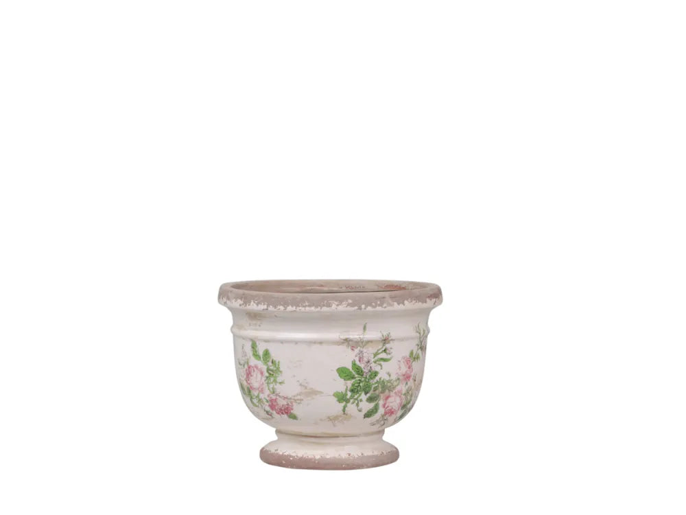 Chic Antique Toulouse Ceramic Shade with Roses Fuchsia Rose H14.5xØ17.5cm