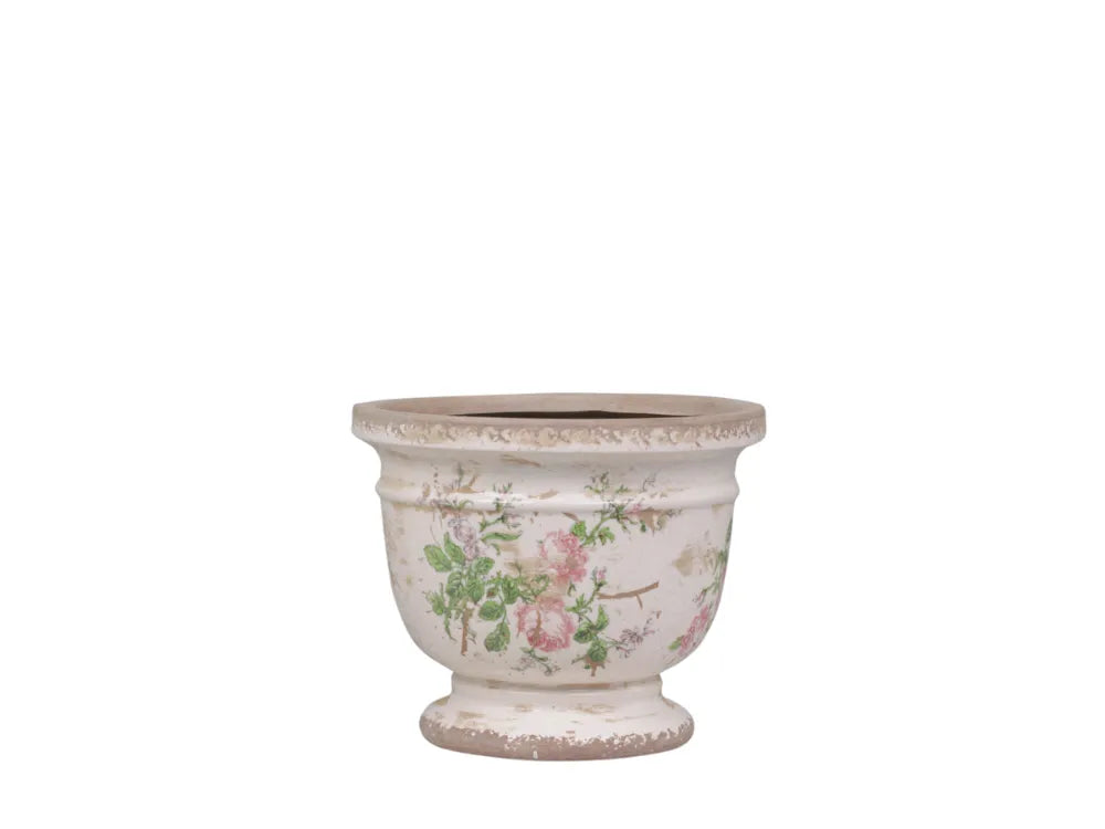Chic Antique Toulouse Ceramic Shade with Roses in Fuchsia Rose H16.5xØ20cm