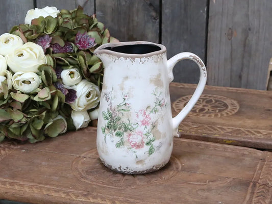 Chic Antique Toulouse Keramikkande med Roser Fuchsia Rose H18,5cm