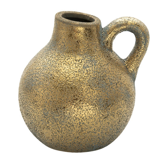 Clayre & Eef Guldfarvet Keramisk Vase L16xB14xH16 cm