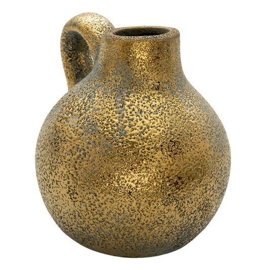 Clayre & Eef Guldfarvet Keramisk Vase L16xB14xH16 cm