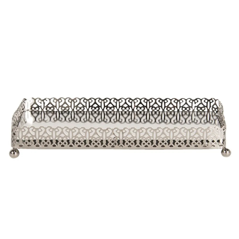 Clayre &amp; Eef - Tealight holder in Silver colored metal