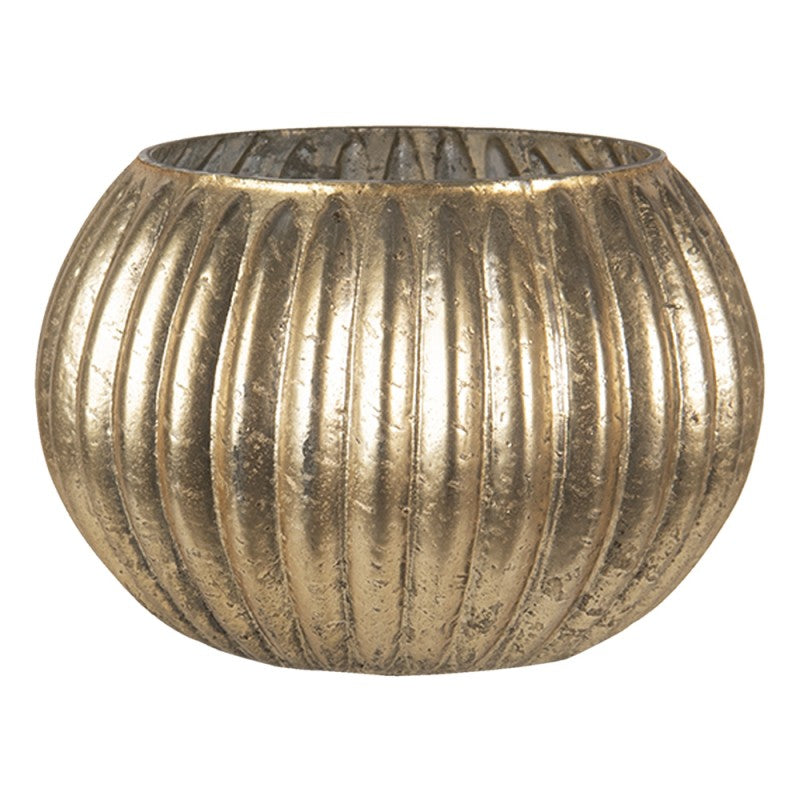 Clayre &amp; Eef - tealight holder golden glass round