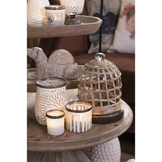 Clayre &amp; Eef - Glass Tealight Holder in White