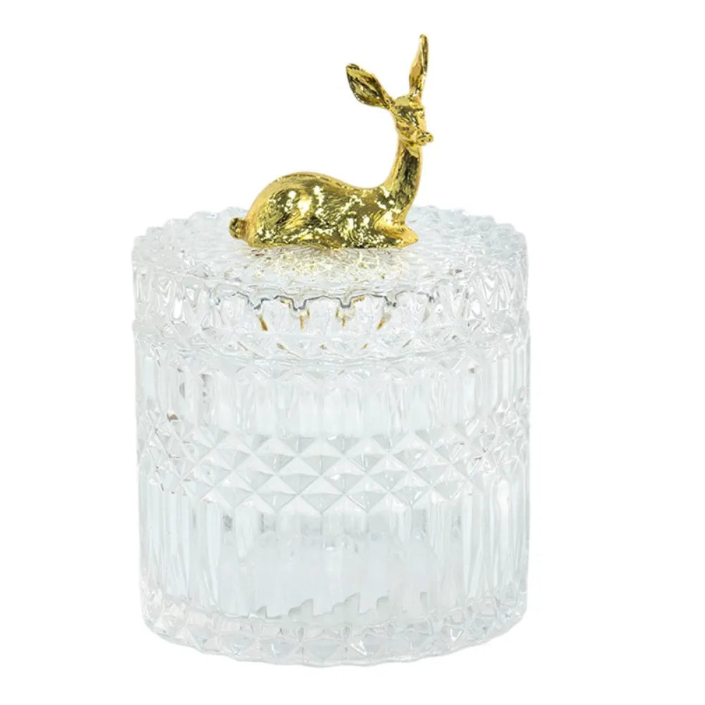 Clayre &amp; Eef - Glass jar with reindeer figure