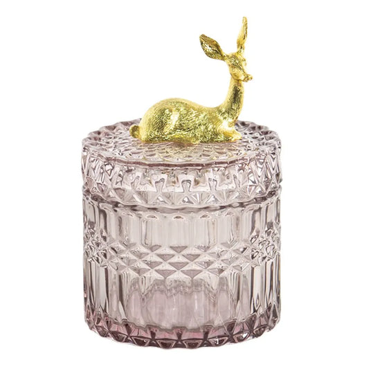 Clayre &amp; Eef - Glass jar, reindeer round