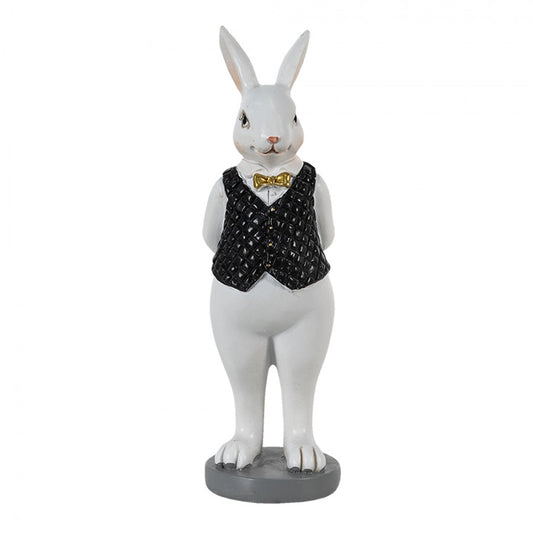 Clayre &amp; Eef - Statue Rabbit Black White Plastic
