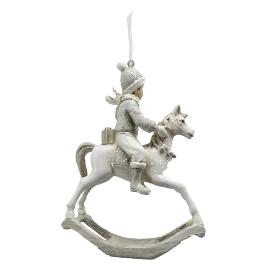 Clayre & Eef - Hængende Gyngehest 12 cm, Beige