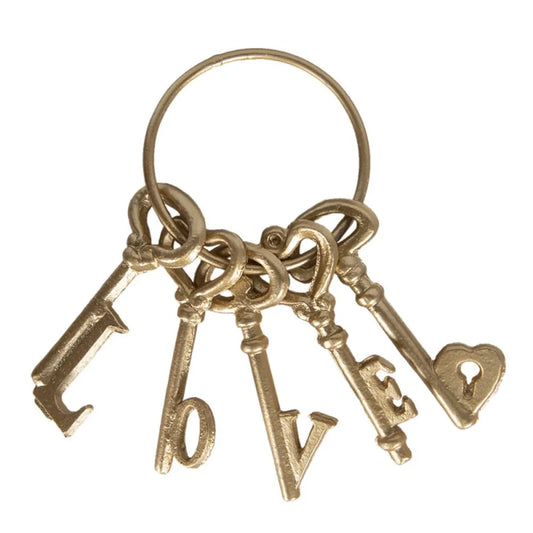 Clayre &amp; Eef - Gold Colored Key Set Stylish organization of your keys