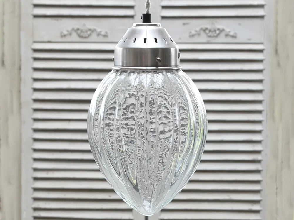 Chic Antique - Lamp with grooved glass handmade