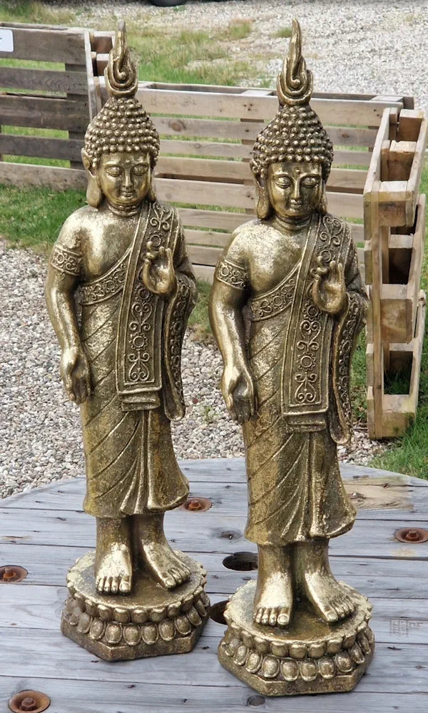 Imponerende 87 cm Guld Buddha Statue - Elegant Dekoration