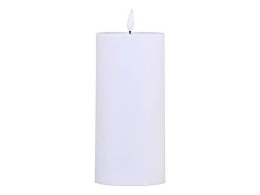 Chic Antique - Bloklys LED til udendørs inkl. batteri H35/Ø10 cm hvid