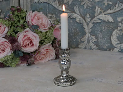 Chic Antique - Candlestick with grooves for crown candles
