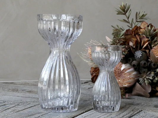 Chic Antigue Amaryllis Vase med Riller - Tidløs Skønhed til Dit Hjem