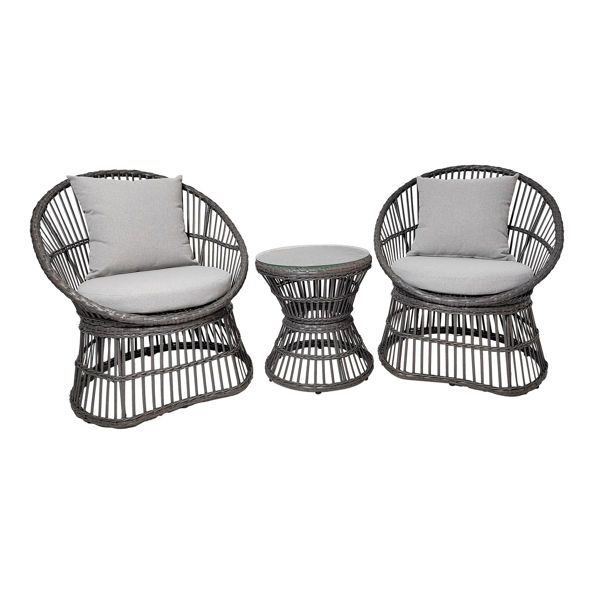 House Nordic - Natal Loungesæt, polyrattan, grå, inkl. hynder