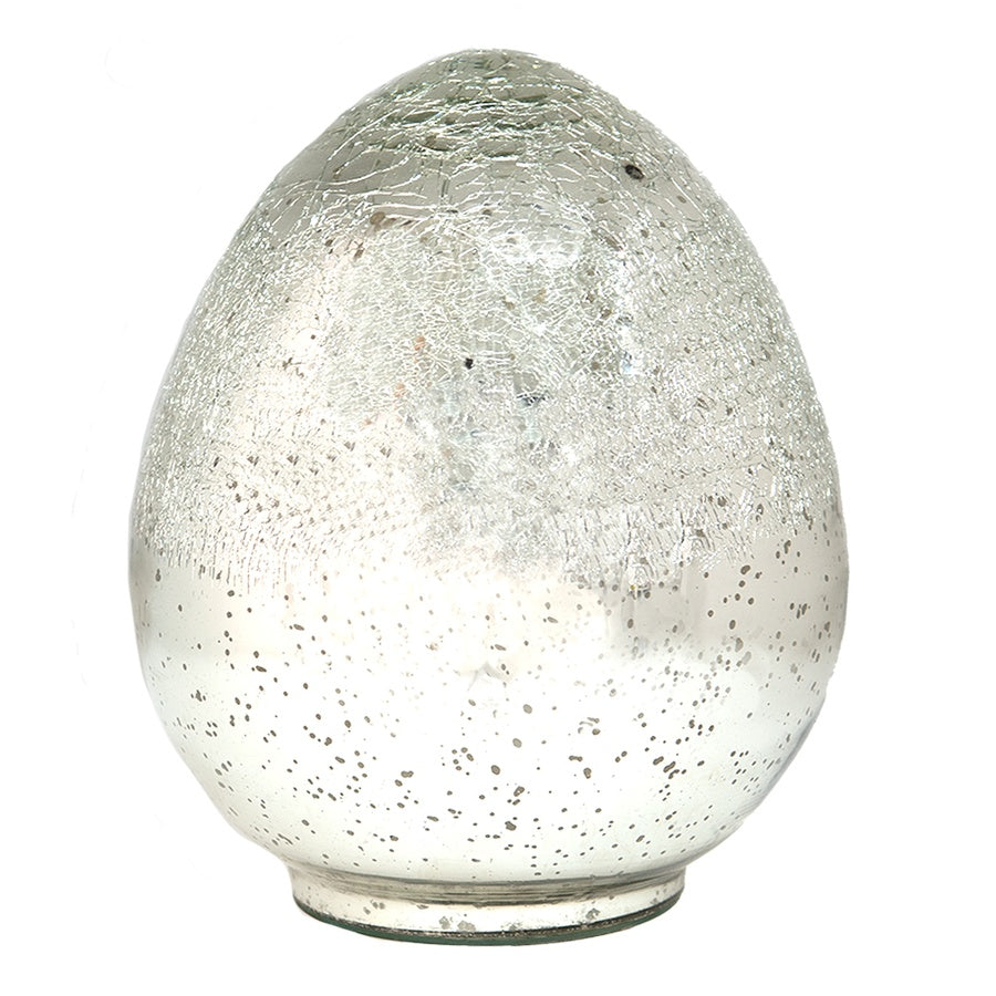Clayre & Eef Æg i Sølvglas L15xB15xH20 cm