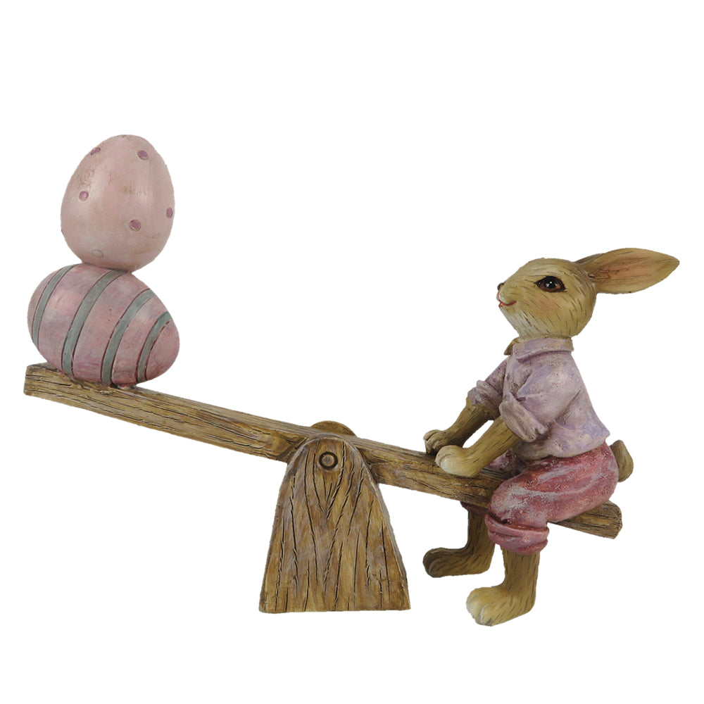 Clayre &amp; Eef - Statue rabbit on swing
