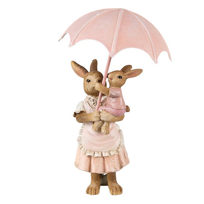 Clayre &amp; Eef - Statue rabbit with child and umbrella