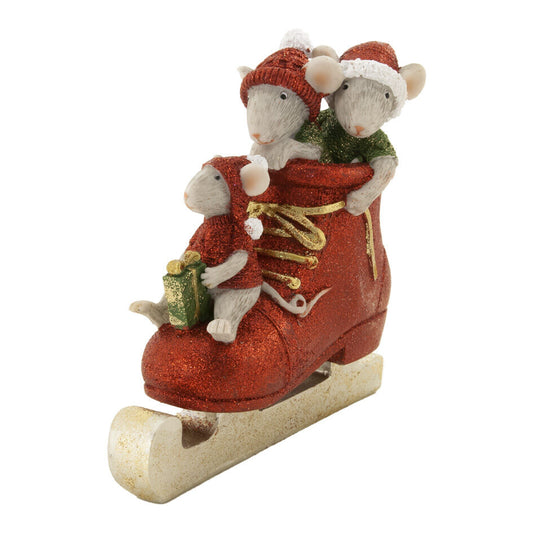 Godtbergsen Christmas Mouse in Kane/Skate H14.5 cm