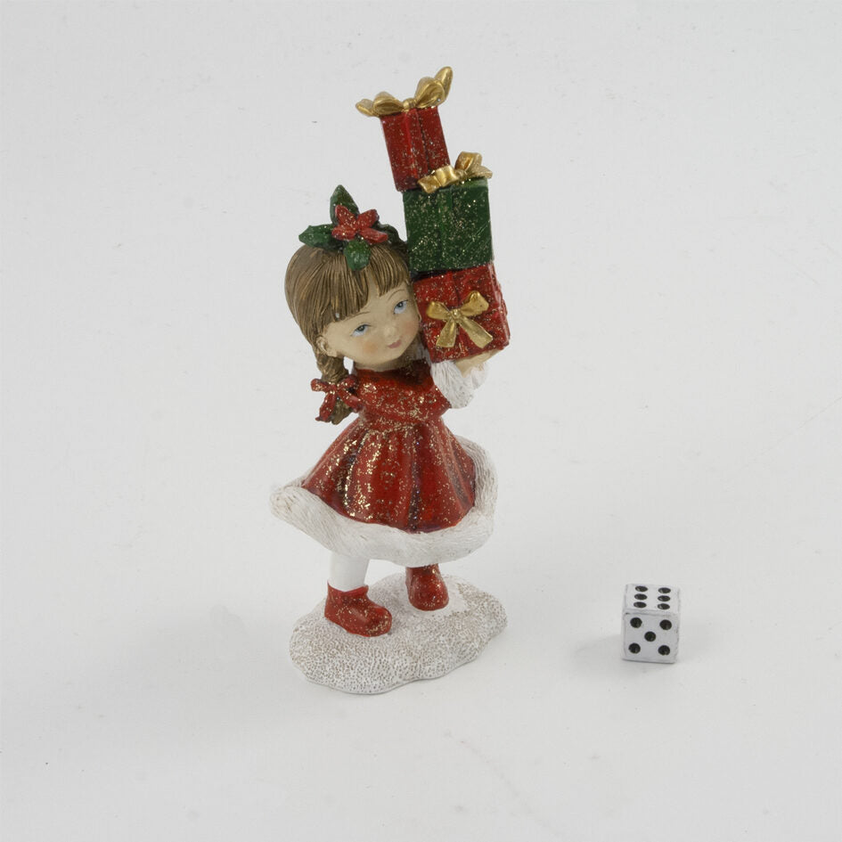 Godtbergsen - Pige med julegaver H12cm