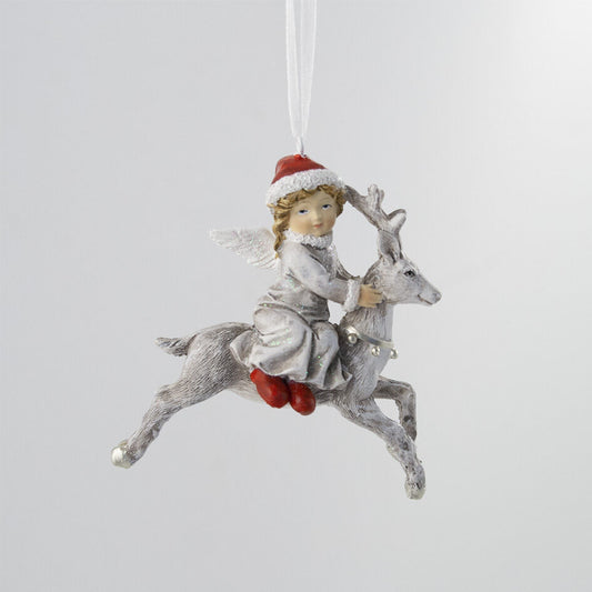 Godtbergsen Angel on Reindeer Hanging H9.5 cm