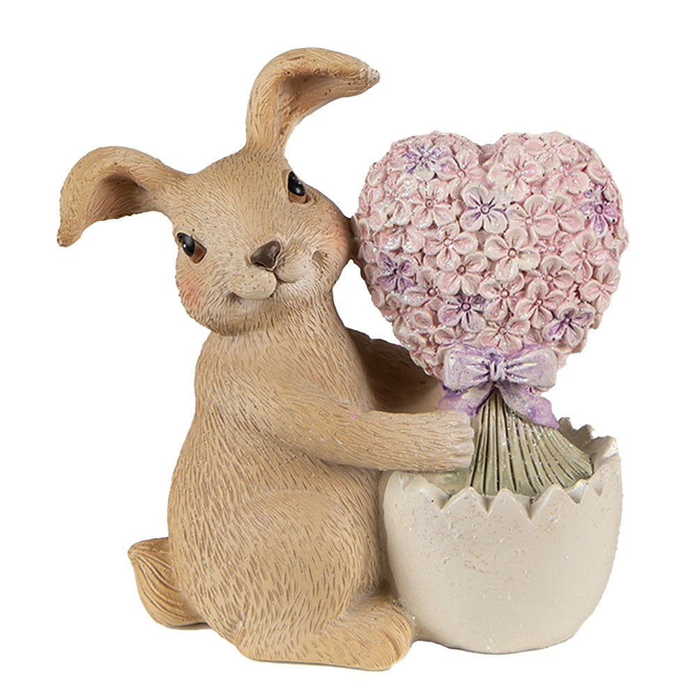 Clayre &amp; Eef - Statue rabbit with heart