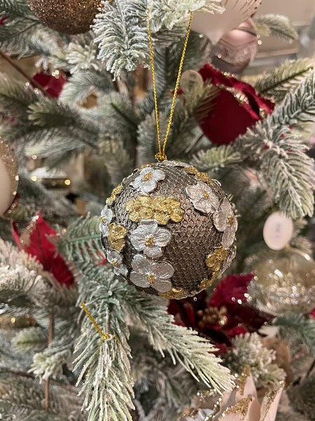 Godtbergsen - Julekugle med glimmer sølv, Ø5 cm