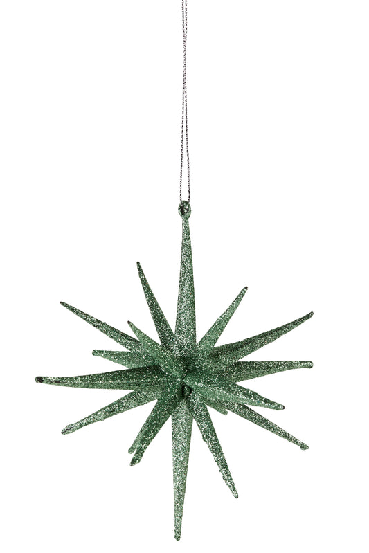 2have - Star for hanging Green/Glitter H9cm