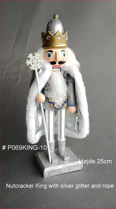 Asian House Wholesale - Nutcracker, King down silver glitter and robe