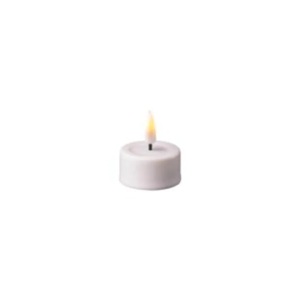 DeluxeHomeArt - WHITE REAL FLAME White tea light D 6.1 cm x H 4.5 cm 2 pcs. (large)