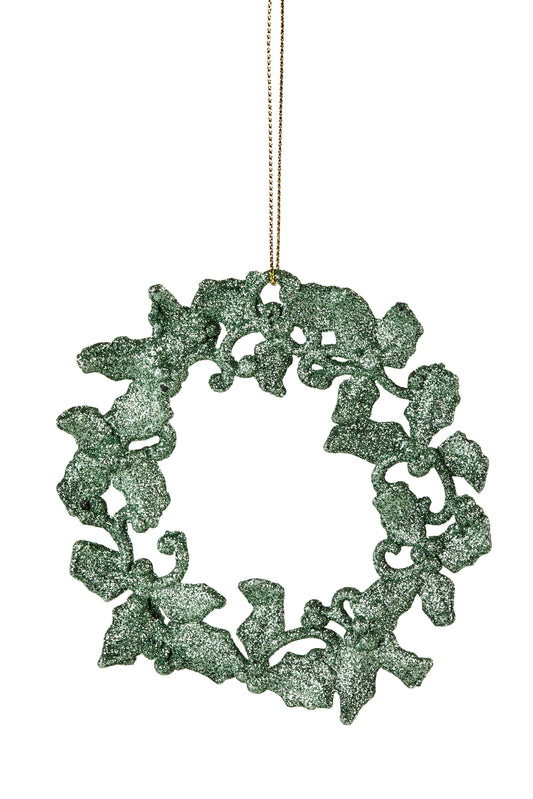2have Wreath for Hanging Green/Glitter Diameter 11 cm